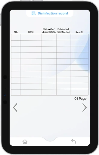 300 rewritable tubing disinfection records.